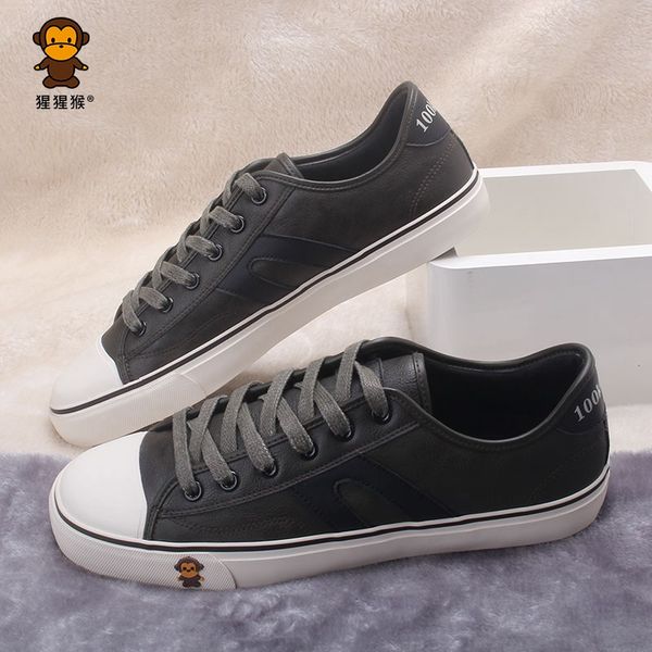 

100km flats shoes autumn man ankle shoes male leisure lace-up low casual sneakers, Black