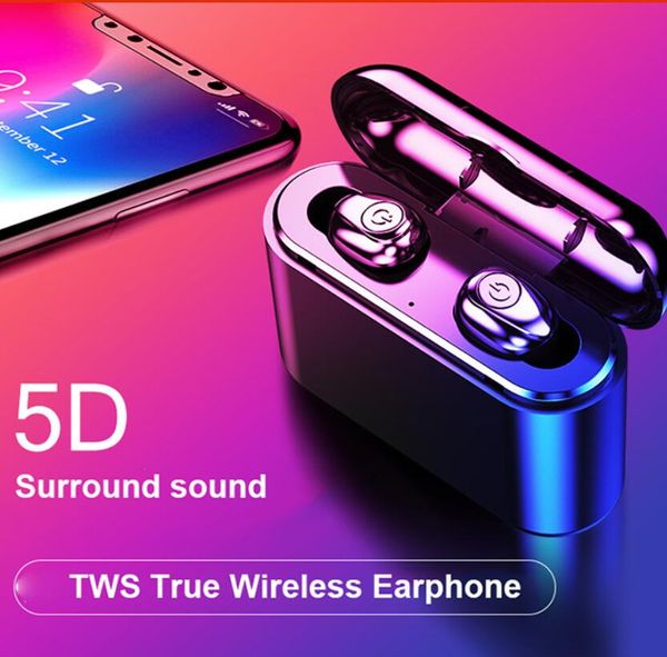 

X8S TWS Bluetooth 5.0 Беспроводные Наушники Мини Спорт Бинауральный Звонок Гарнитура Стерео Наушники С Зарядкой Box Микрофон для ios Android Новый i12