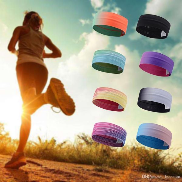 

men women headband stretch yoga fitness running sweatband hair band head turbans for women girls 8 colors, Silver