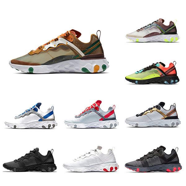 

36-45 Горячая апельсиновая корка Royal Tint React Element 87 55 Кроссовки для женщин Blue Chill Sail Зел
