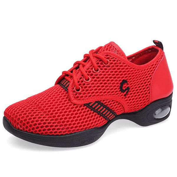 

kancoold modern jazz dance sneakers women breathable mesh lace up dancing practice shoes cushioning lightweight fitness trainers