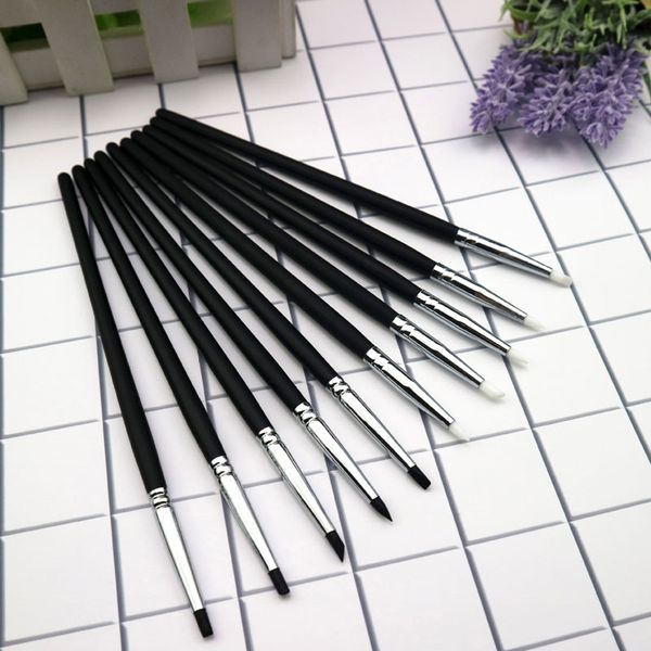 

5pcs/set soft silicone nail art design stamp pen brush carving craft pottery sculpture gel building brushes pencil diy tools