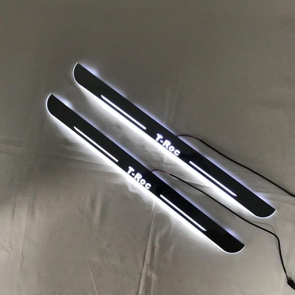 

acrylic door sill plate strip with led decorative welcome light moving door scuff for t-roc
