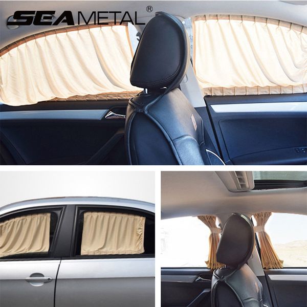 

2pcs side window sun shade for car summer uv visor protection sunshade cover universal polyester cars rear/front windows curtain