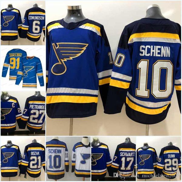 

10 Brayden Schenn Jersey 6 Joel Edmundson 15 Robby Fabbri 17 Jaden Schwartz 29 Vince Dunn 34 Jake Allen St. Louis Blues Hockey Jersey