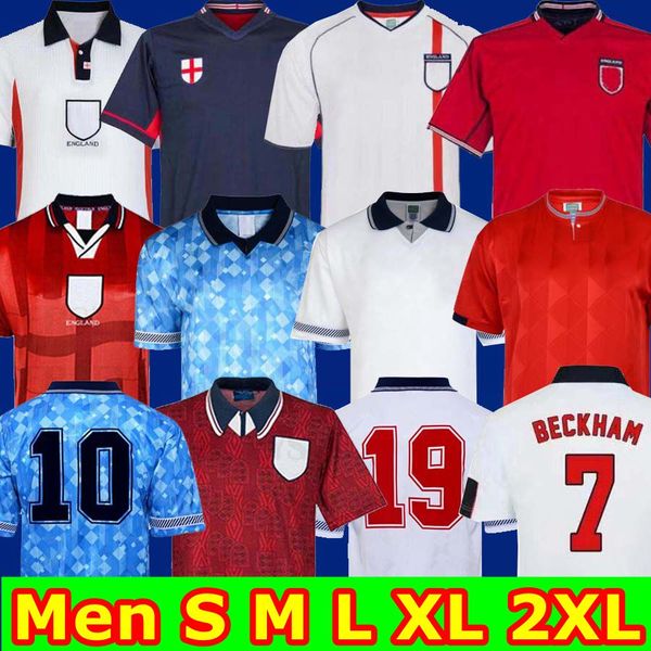 

thailand 1982 1994 1998 2002 world cup 1990 england retro 1989 soccer jerseys home away beckham gascoigne owen gerrard football shirt, Black;yellow