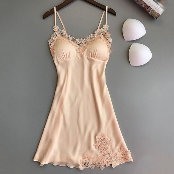 

women nightgowns nightwear lace patchwork camisola lingerie nighty wedding silk dress sleep wear nightdress clothes, Black;red