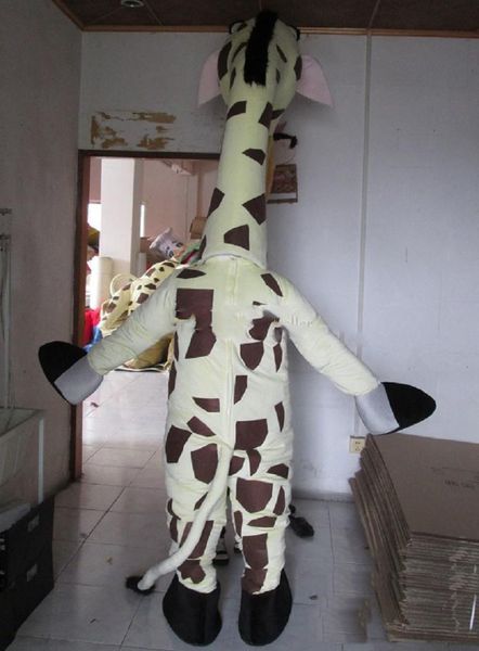 2020 Vendita diretta in fabbrica Giraffa bianca speciale a piedi eretta il costume mascotte adulto fatto a mano del costume della mascotte