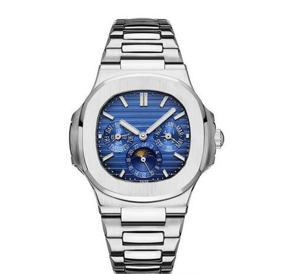 

mens mechanical automatic watches 3 dials all work stainless steel business casual wristwatch fashion watch, Slivery;brown