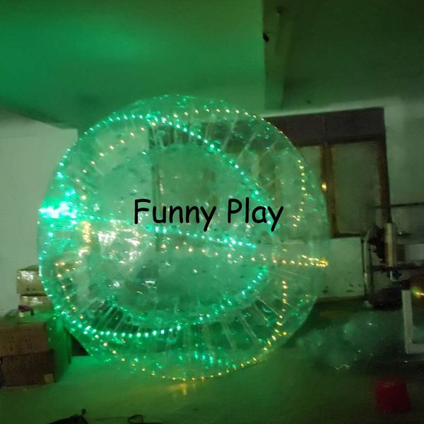 

inflatable zorb ball with led light 0.8mm pvc zorbing ball transparent pvc lighting zorb with two entrance