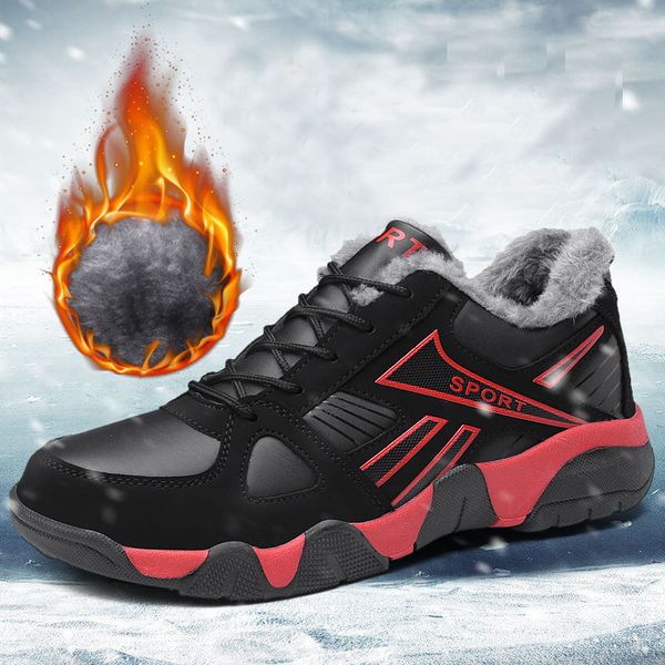 

men women winter sneakers plush lining warm running shoes rubber flat sport shoes for winter athletic walking