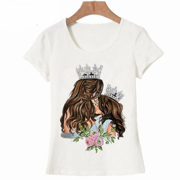 

2019 mommys love female t shirt mom and daughter t shirt women fashion love print white t shirt streetwear vogue