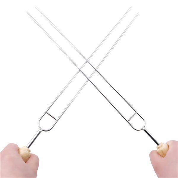 

новый 6pcs / set u shape вилка для барбекю инструменты из нержавеющей стали мясо гриль на открытом воздухе приготовление кукурузный держател