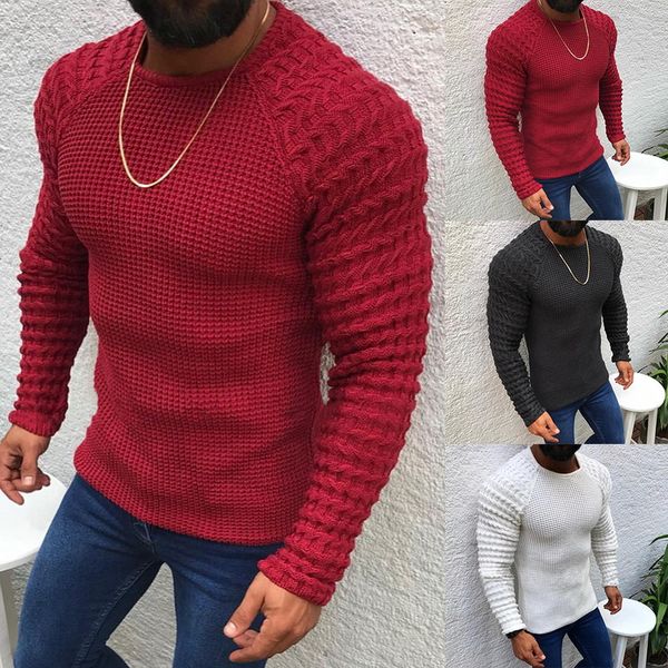 

wenyujh men's autumn knitted sweaters 2019 fashion solid casual sweaters winter warm slim fit long sleeve knitwear pullover male, White;black