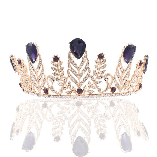 

свадебная вечеринка 16x8см диадемы из бисера с цветочными листьями невесты с короной из бриллиантов и головных уборов для невесты, исполняющ, White;golden