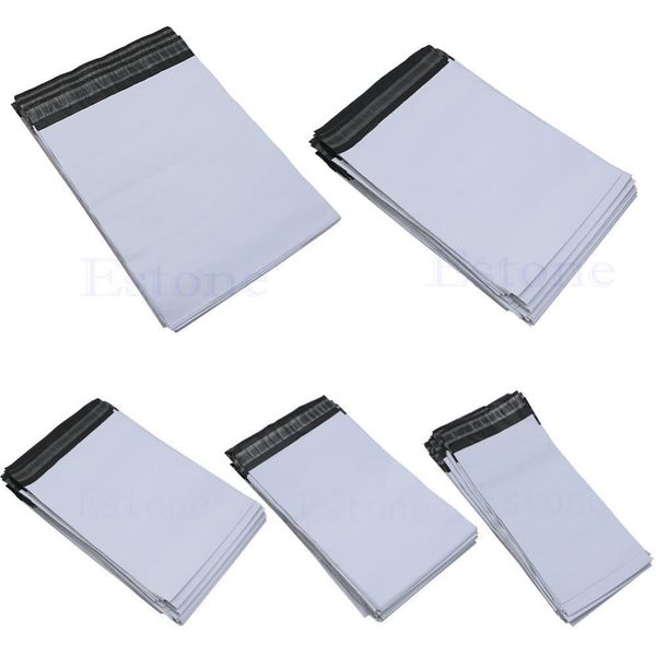 

lot 100pcs 5 sizes poly mailer self sealing plastic shipping mailing bag polybag