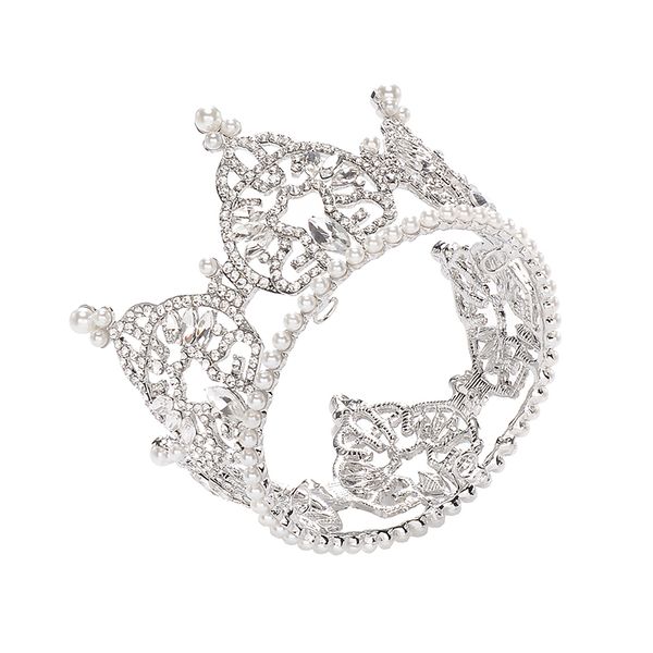 

eseres vintage bridal crown royal queen rhinestone crown luxury hair jewelry for wedding & party & birthday, Golden;white