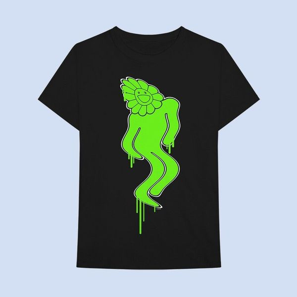 

billie eilish x murakami blohsh t-shirt black tee medium preorder casual t-shirt male short sleeve pattern, White;black