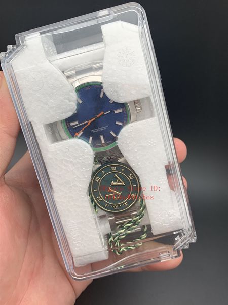 

2 color arf 904l steel 40mm 116400 116400gv-72400 green sapphire blue dial eta 2824 movement automatic mens watch watches, Slivery;brown