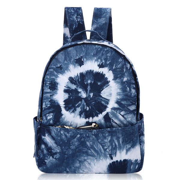 

angel barcelo women denim canvas backpack bohemian style vintage tie-dye printed