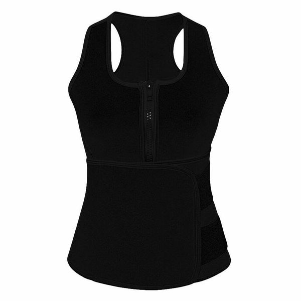 

sweat zipper thermo shaper sauna women waist trainer fashion hook and loop fasteners shapers belt slimming vest neoprene corset drt9