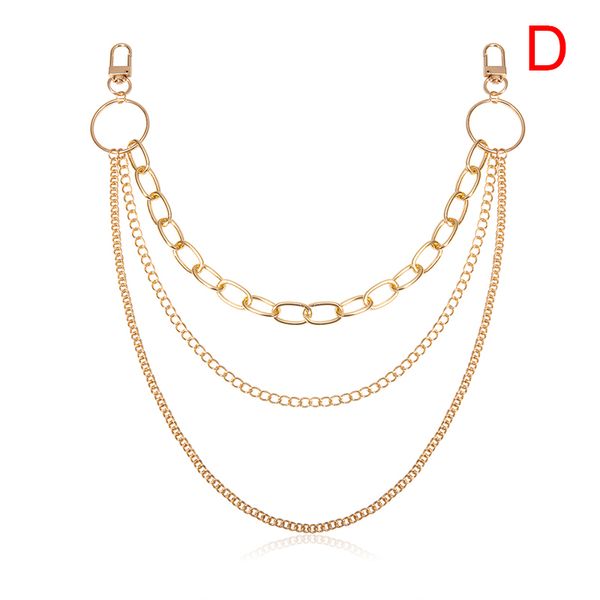 

punk hip hop trendy single or three layer belt key chain waist pants chain men woman jeans long metal clothing accessories, Silver