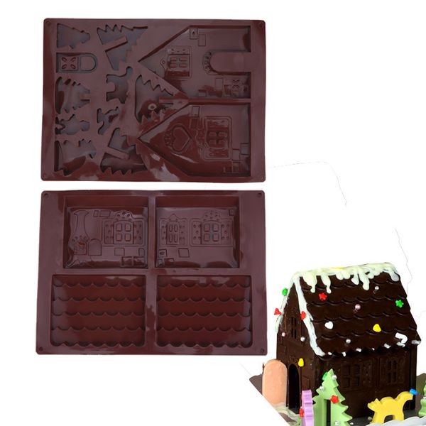 

house shape mold gingerbread silicone baking mould kitchen cooking tool for chocolate biscuit lovely crafting molde de cozinha