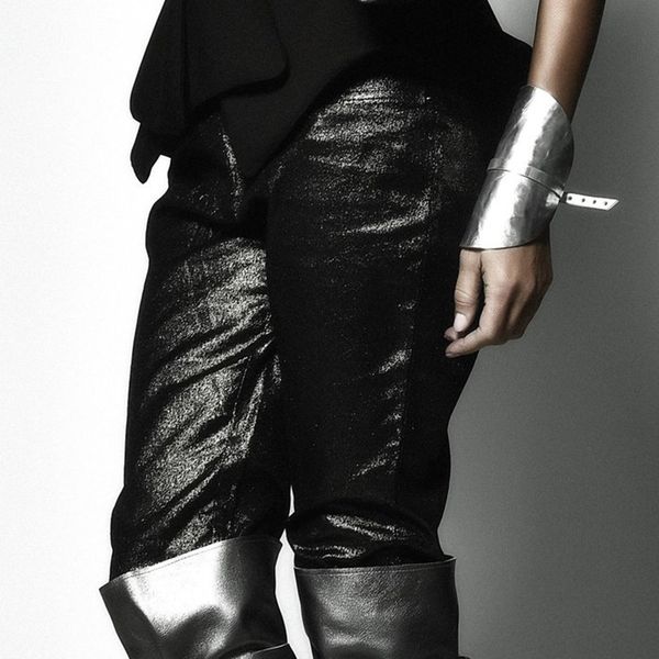 

yd&ydbz 2019 new silver leather bracelets women fashion jewelry handmade bracelet adjustable punk style festival gifts, Black