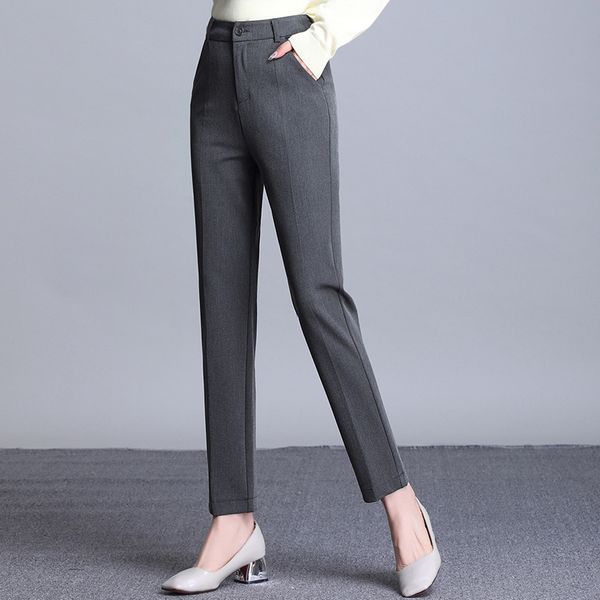 

2019 autumn and winter new style straight-cut career women's pants high-end suit pants women's workwear formal wear wor, White;black