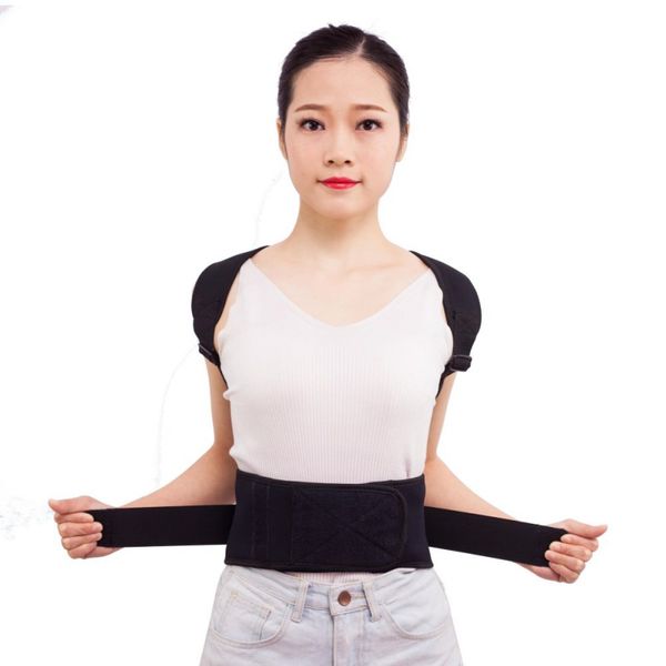 

posture corrector back support belt vest shoulder hunchback relief correction brace band back straightener posture corrector, Black;blue