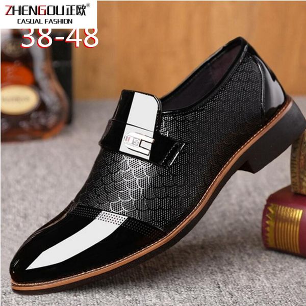 

zhengou2019 formal shoes men oxfords business wedding social handsome mens dress shoes, Black