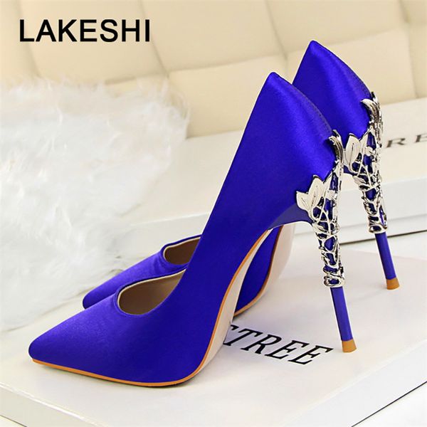 

fashion women pumps metal carved high heels new women shoes heels wedding shoes party ladies stiletto female size 40, Black