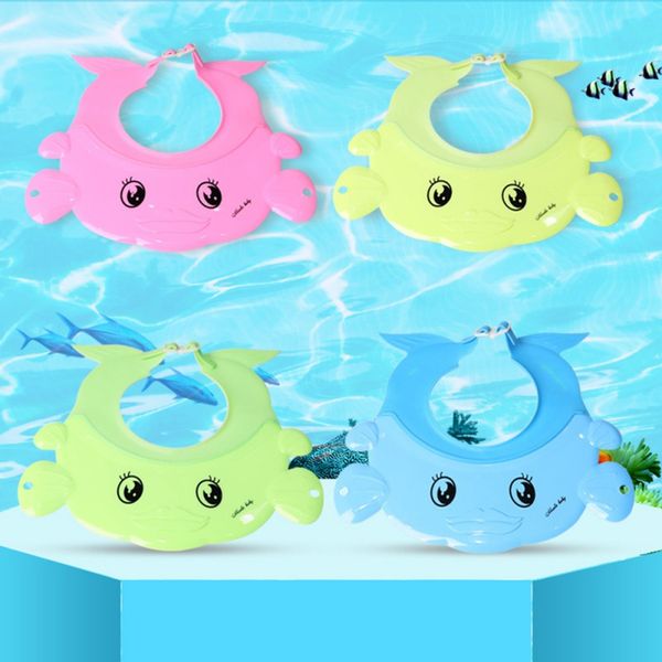 

baby kids cartoon waterproof bathing cap soft adjustable shampoo shower protect hat children shampoo caps