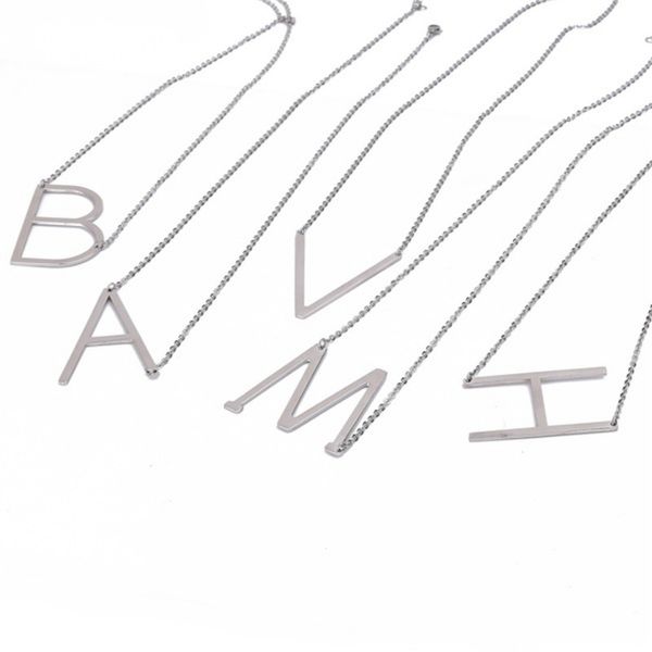 

silver/ gold /rose gold initial letter pendant necklace for women 26 alphabet inital letters for men fashion jewelry gift