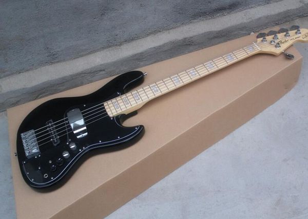 

джаз бас пять-струнной бас-гитара с экрана черного тела кленового грифа, бесплатная доставка