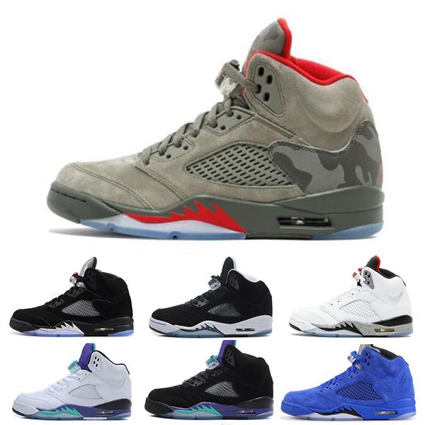 

5s Black Metallic 3M Reflect Basketball Men Shoes Black Grape Oreo High top Quality Red Suede CDP White Cement Trainers Sneakers Size 13