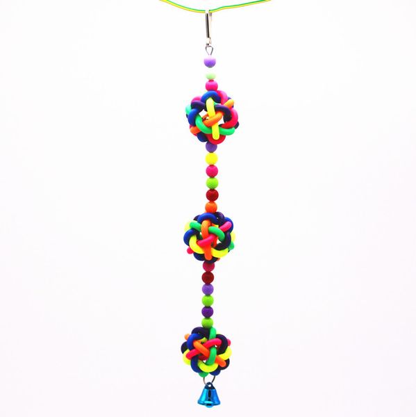 

parrot hamster colorful plastic ball gnawing string bird toys