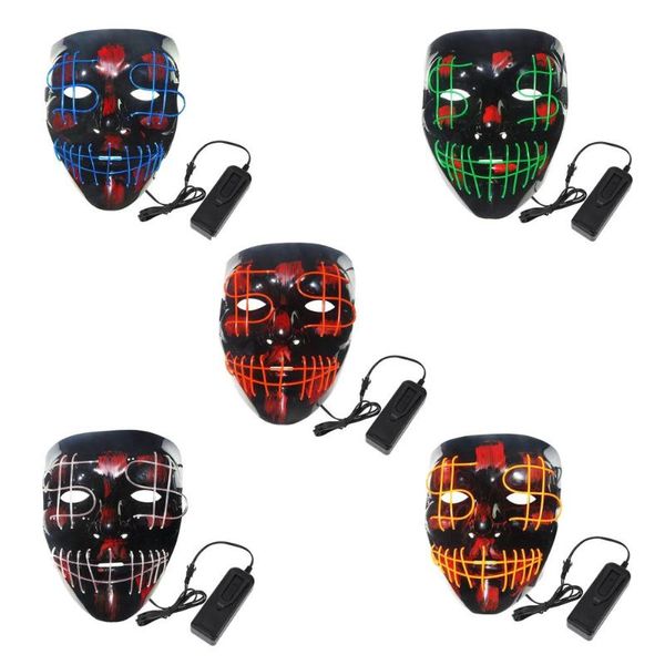 

el dollar symbol glow mask halloween masquerade makeup party decor supply
