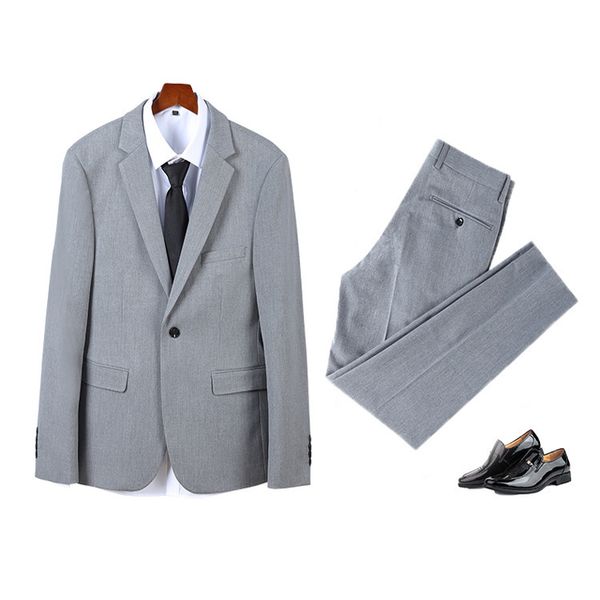 

gray suit men's suits han edition jackets qiu dong business professional attire a grain of buckle overalls, White;black