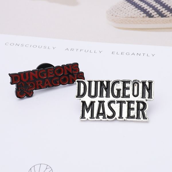 

dungeon master dungeons dragons brooches for women creative role playing game enamel pin jewelry clothes badge accessories gift, Gray