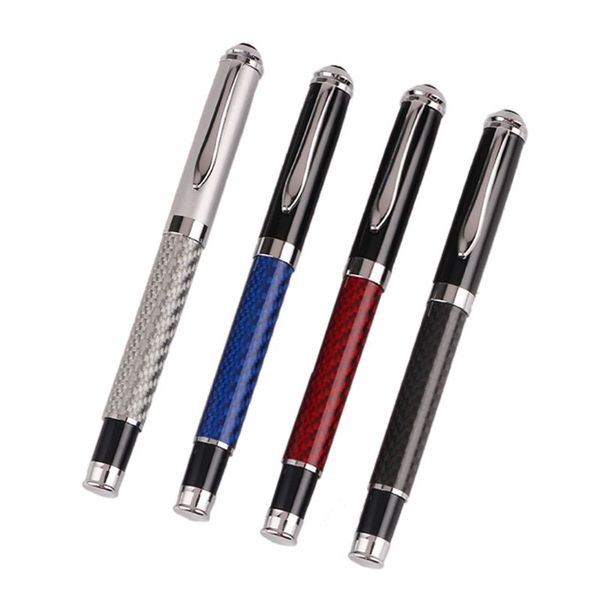 

carbon fiber signature gel ballpoint pen black ink business writing stationery, Blue;orange