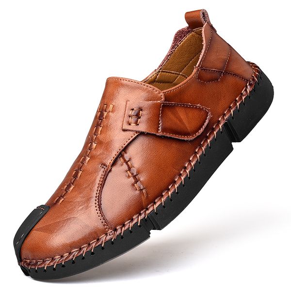 

autumn leather ankle boots men fashion casual boots men mens shoes casual basic drive male big size hx-145, Black