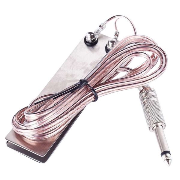 

manooby mini stainless steel foot pedal switch tattoo power supply machine footswitch 5ft cable clip tattoo accessories
