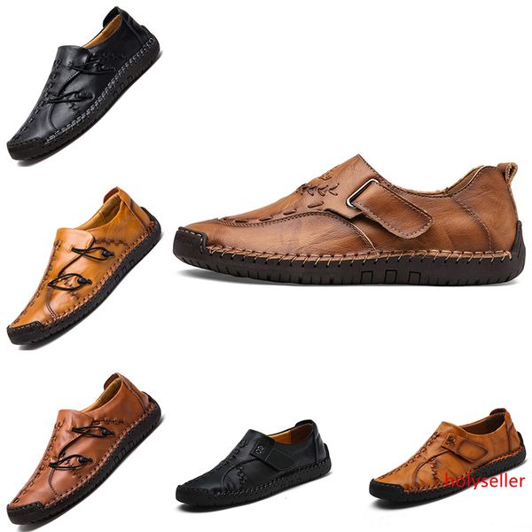 

2020 men s casual leather shoes espadrilles triple black brown khaki breathable outdoor jogging walking shoes main9