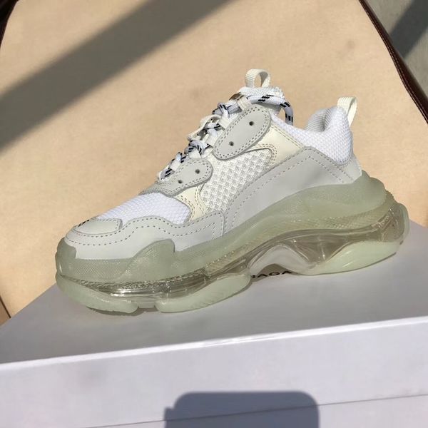 

Triple S clear sole trainers Designer Sneakers Mens women Luxury Dad Shoes Vintage Grandpa 17FW Casual Shoes 12colors