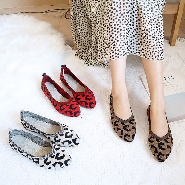 

new spring women flat shoes leopard print women shoes casual single ballerina shallow mouth summer woven, Black