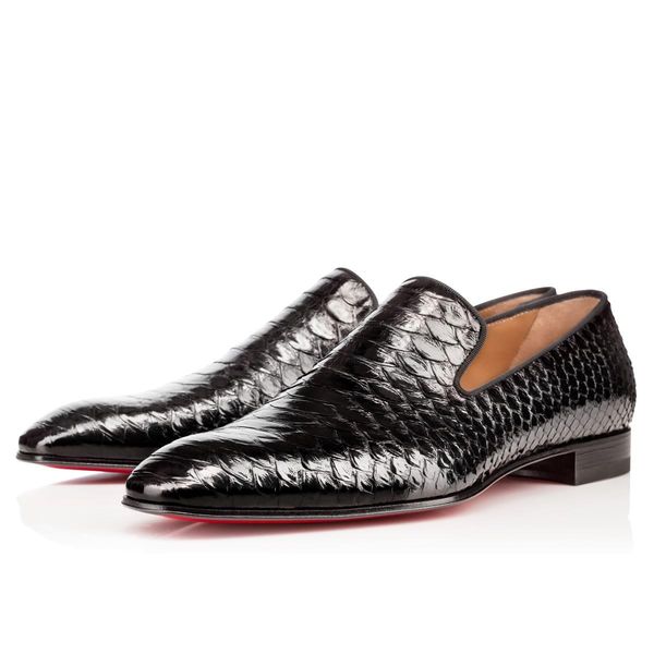 

brandr red bottom loafers luxury party wedding shoe designer black patent leather suede dress shoe for mens slip on flats