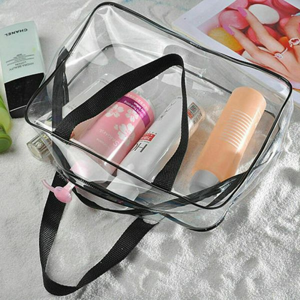 

3pc waterproof transparent pvc bath cosmetic bag women make up case travel zipper makeup beauty wash organizer toiletry storage