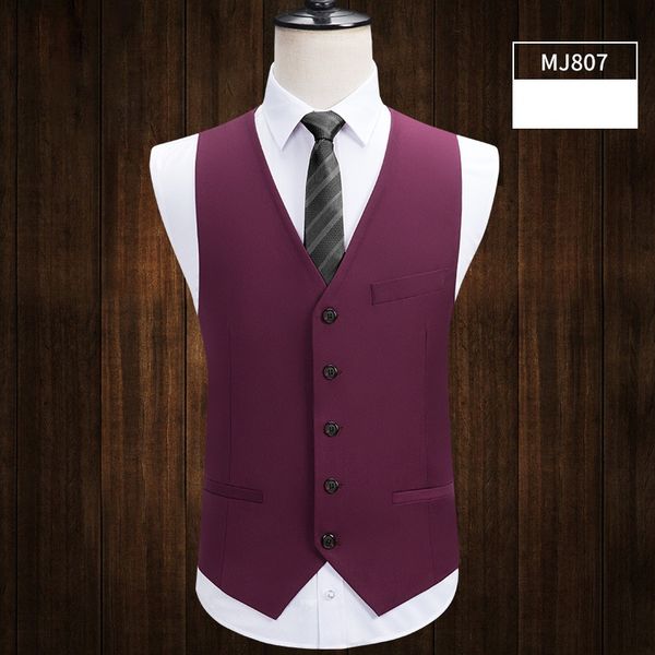 

new royal bluetweed vest brand waistcoat slim fit spliced back groom vest custom made 2020 men's dress suit vest for weeding, Black