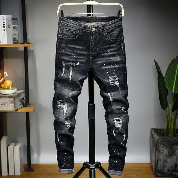

мужские роскошные дизайнерские джинсы джинсы, квадратные джинсы, мужские духи, мотоцикл рыцари черный высокой талии узкие джинсы, Blue